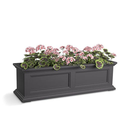 Mayne Fairfield 36in Self-Watering Rectangular Window Box Planter, Gray - color: Graphite Grey, size: 36in