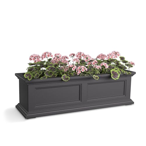 Mayne Fairfield 36in Self-Watering Rectangular Window Box Planter, Gray - color: Graphite Grey, size: 36in