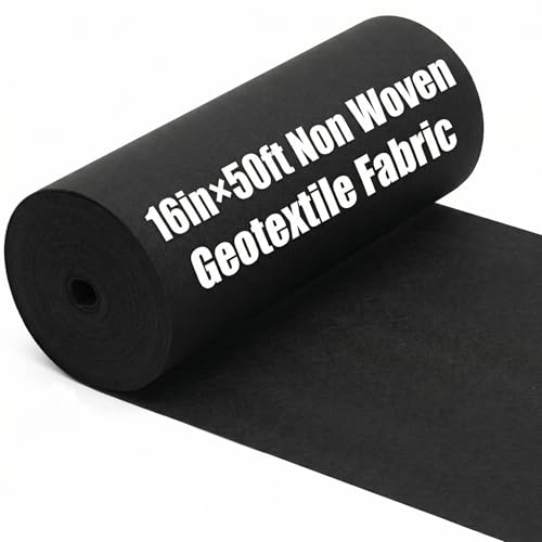 Non Woven Landscape Fabric Black Weed Barrier, 6oz, 16in×50ft