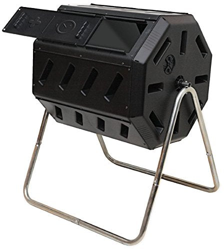 FCMP Outdoor Heavy Duty 37 Gallon 8 Sided Steel Composter, Black - size: 37 gallon
