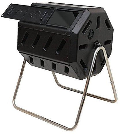 FCMP Outdoor Heavy Duty 37 Gallon 8 Sided Steel Composter, Black - size: 37 gallon
