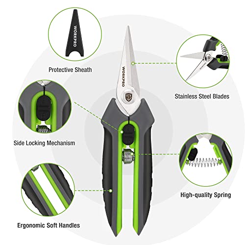 WORKPRO 2-Pack Garden Pruning Shears, 8" Bypass & 6.25" Straight Shears