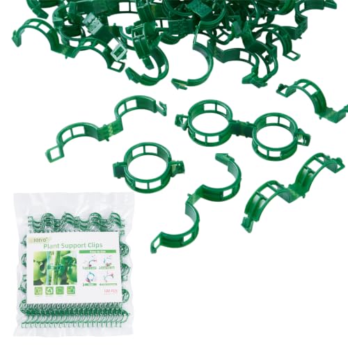 100 Pcs Plant Support Clips,Plastic Clips for Securing Plants - color: Green