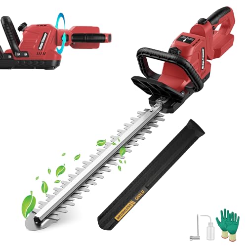 Givilo 20.4" Hedge Trimmer Cordless Compatible with Milwaukee M18 Battery - color: Red, size: 20 Inch