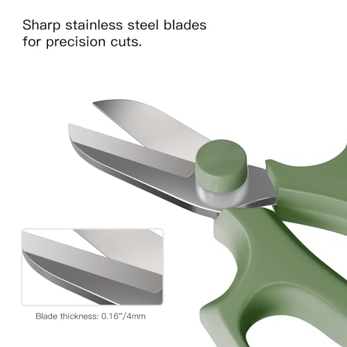 Housolution Flower Scissors, Steel Garden Pruning Shears, Avocado Green - color: Avocado Green, size: 1 Pack