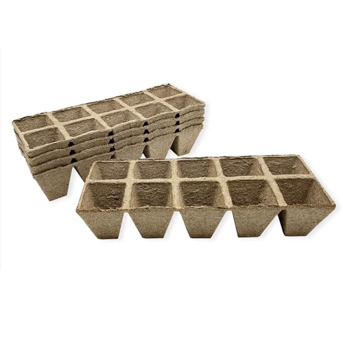 Jiffy Seed Starting Strips - Biodegradable, Plant Starter Pots, 10 Cell, 50 Strips - Peat - color: 50 Strips (500 Cells Total)