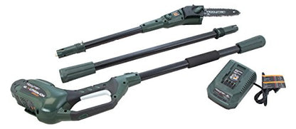 Hooyman Cordless 40 Volt Pole Saw with In-Line 8in Saw, Auto-Oiler, 40V Battery with Charge Indicator, Ergonomic Grip, and Carry Case for Cutting, Tree Trimming, Hunting, Camping, and Outdoors - style: 40V Pole Saw