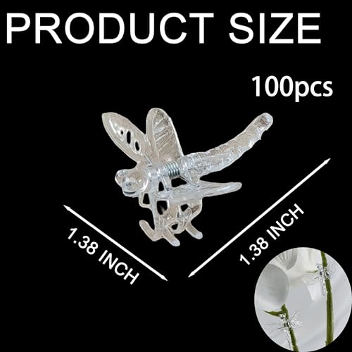 100pcs Plant Clips, Orchid & Dragonfly Clips Garden Support Clips for Climbing Vine, Flower and Orchid Plant Fixing