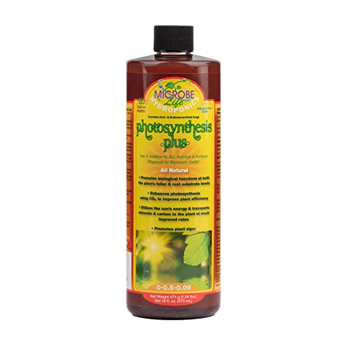Microbe Life Hydroponics Premium Photosynthesis Plus to Grow Fruits, Vegetables, and Herbs, The Best Professional Big Bud Grow, Use with Any Feeding Systems Including Hydroponics or Soil, 16 Ounces - size: 0.125 Gallons