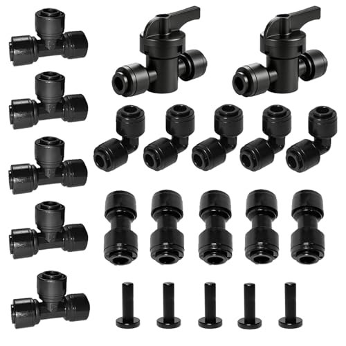 22Pcs Quick Connect Drip Irrigation Fittings Kit for 1/4" Tubing - size: 22PCS irrigation accessories