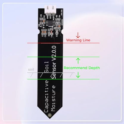 6PCS Updated Capacitive Soil Moisture Sensor, Corrosion Resistant Humidity Detection Sensors with Wire 3.3-5.5V Garden Watering DIY for Arduino, Raspberry Pi - Improved Version