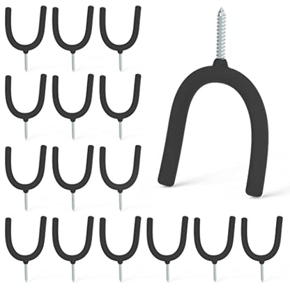 HUHOLE 16 Pack Screw in U Hooks Wall Organizers - style: U Hook 16PC
