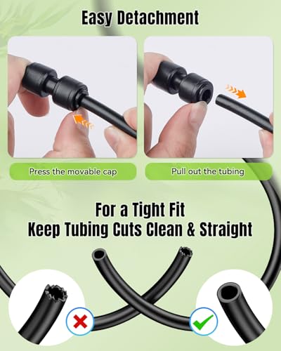 Pawfly 15 Pcs Quick Connect 1/4" Drip Irrigation Coupling Connectors for 1/4 Inch Irrigation Tubing, Anti-Leak Drip Irrigation Parts, Push-to-Fit 2-Way Coupling Fittings, Universal Straight Fittings - size: 15pcs 1/4" Nut Coupling