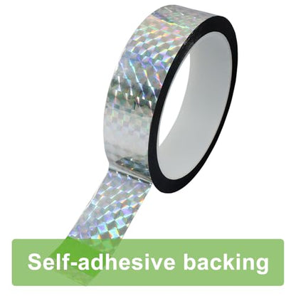 Jiozermi 1in Self-Adhesive Holographic ReflectiveTape,Silver,55Yard - size: 1 Inch x 55 Yard