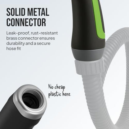 Garden Hose Nozzle – 8-Pattern Hose Sprayer with Thumb Control – Watering Tool for Garden, Car Wash, Lawn Care & Pet Shower - color: 1b.Green