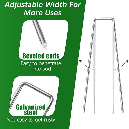 50 Pack Landscape Staples 4 Inch 12 Gauge Garden Stakes - size: 4 Inch