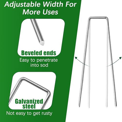 50 Pack Landscape Staples 4 Inch 12 Gauge Garden Stakes - size: 4 Inch