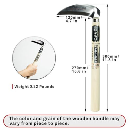 HOUNEN Japanese Stainless Steel Hand Weeder, 4.7-Inch Optimized-Angle Blade - color: 4.7" Stainless Weeding Sickle