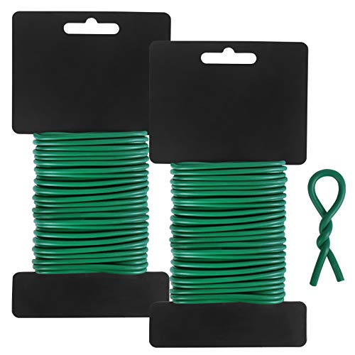 Tenn Well 2Pk 52ft 3.5mm Garden Wire Soft Green for Climbing Plants - color: Green, size: 3.5mm