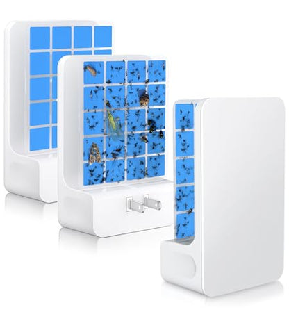 Advanced Double-Sided Indoor Fly Trap for Home, Plug-in 5-Way UV Light - size: 2 Device + 8 Refills
