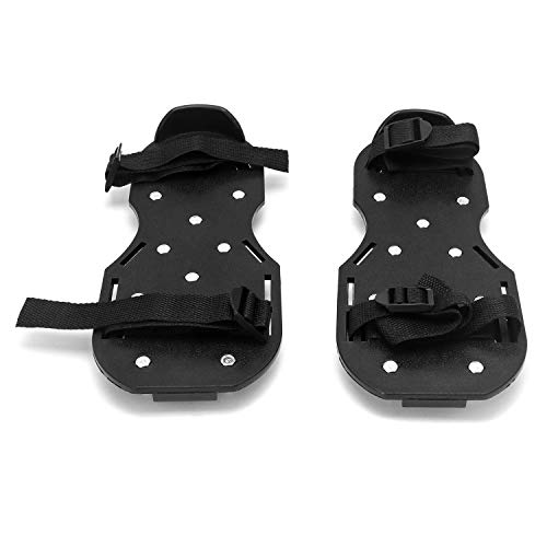 QWORK Gunite Spiked Shoes With 3/4” Short Spikes Perfect For Epoxy Floor, Overlays, Cover Installation, Green Color (Pair) - color: Black, size: 1 Pair