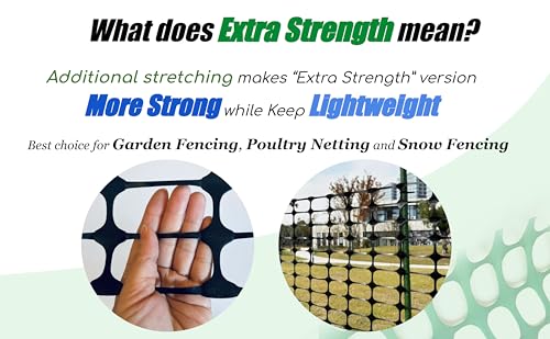 PotatoLife Black Plastic Garden Fence, Extra Strength, 4'x100' - color: Black, size: 4' x 100'