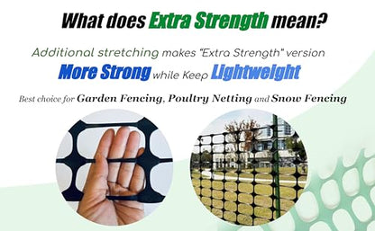 PotatoLife Black Plastic Garden Fence, Extra Strength, 4'x100' - color: Black, size: 4' x 100'