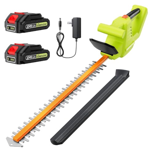 20V Lightweight Hedge Trimmer Cordless with 2 Batteries & Charger, 3/4" Cut