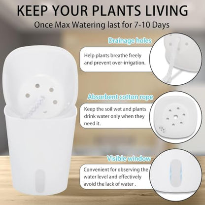 Self Watering Pots For Indoor Plants, 10 Pack 3.7 Inch Planters With Wick