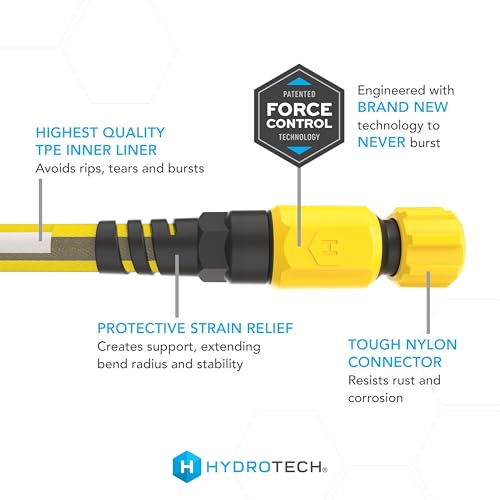HydroTech FLATJACKET Lightweight Garden Hose 5/8 in x 100 ft, Yellow - size: 100 Feet