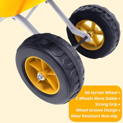 Toddler Metal Wheelbarrow for Kids Gardening Tool 12 PCS Set(Yellow Set) - color: Yellow Set