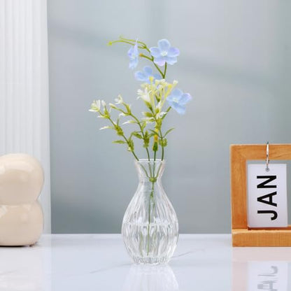 Glass Bud Vases Set of 4, Small Flower Vases for Wedding Centerpiece - color: Clear