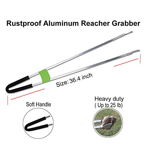 Reacher Grabber Tool,Litter Pick Up Stick Lightweight Aluminium Rustproof,Trash Tong,Reaching Assist Tool for Elderly,Garden Nabber Plogging