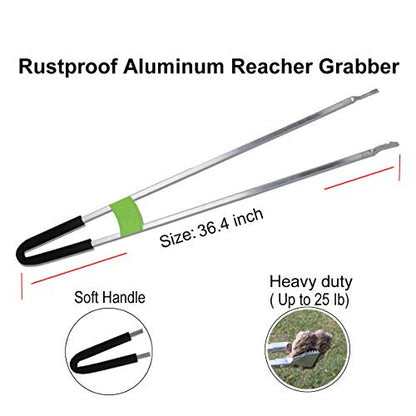 Reacher Grabber Tool,Litter Pick Up Stick Lightweight Aluminium Rustproof,Trash Tong,Reaching Assist Tool for Elderly,Garden Nabber Plogging