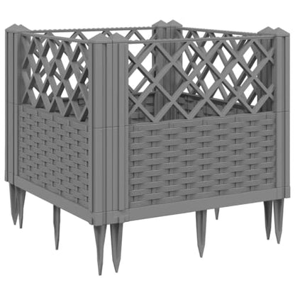 Modular Garden Planter Light Gray 17.1x17.1x17.1 Inches PP - color: Light Gray