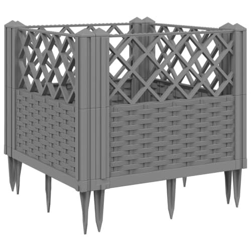 Modular Garden Planter Light Gray 17.1x17.1x17.1 Inches PP - color: Light Gray