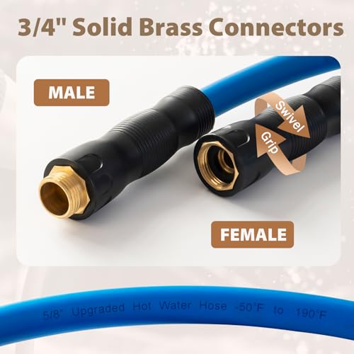 5/8" Hot/Cold Water Hose 25Ft, -50℉ To 190℉ - size: 25Ft