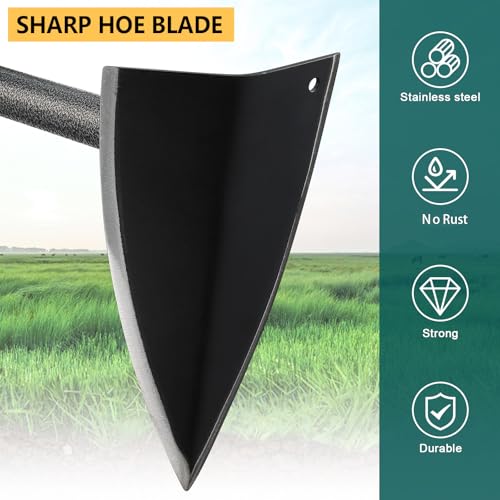 Hoe Garden Tool, Triangle Hoe Gardening Weeding Tool, 72" Long Handle Heavy Duty Manual Weeder Gardening Hand Tools for Weeding, Digging, Loosening Soil - size: 72"