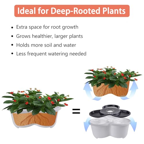 VECELO 7 Tier Vertical Garden Planter, Self Watering Stackable Planters with Wheels for Strawberries, Herbs, Flowers, Vegetables, White - color: White, size: 7 Tier