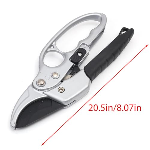 Heavy Duty Pruners Scissors Ratchet Hand Pruner with Ratcheting Garden Hand Tool Clippers Gardening Pruners Tools, 20.5 * 8cm (White Black) - color: White Black