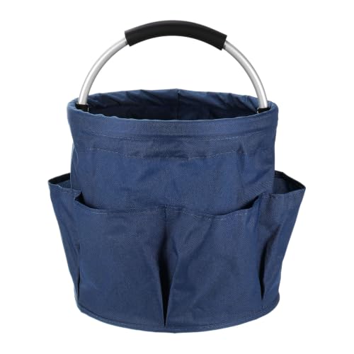 HARFINGTON Garden Tool Bag 17L Large Oxford Waterproof with Pockets Garden Tote Bag Gardening Plant Tool Organizer Storage Carrier Store for Outdoor Women Men, Navy Blue - color: Blue