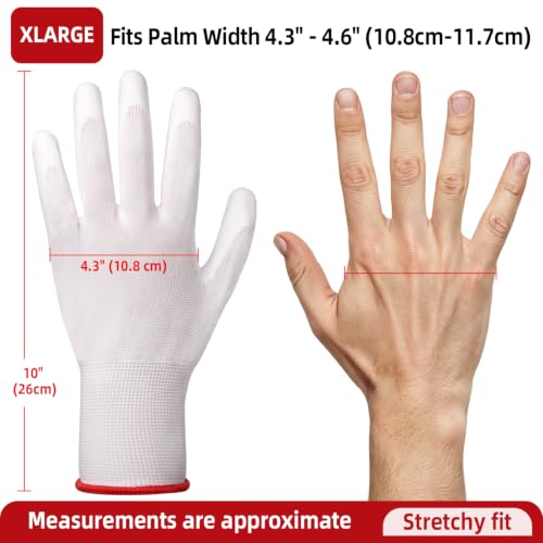 10 Pairs Gardening Gloves Breathable Light Duty Work Glove White - size: Medium