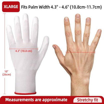 10 Pairs Gardening Gloves Breathable Light Duty Work Glove White - size: Small