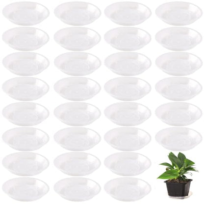 30 Pack Plant Saucer 4 Inches Plastic Drip Trays to Catch Water, Clear - color: Clear, size: 4 inch