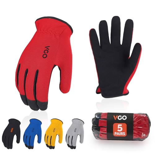 Vgo... 5Pairs Versatile Work Gloves,Gardening Gloves,Light Duty (AL8736) - size: Medium