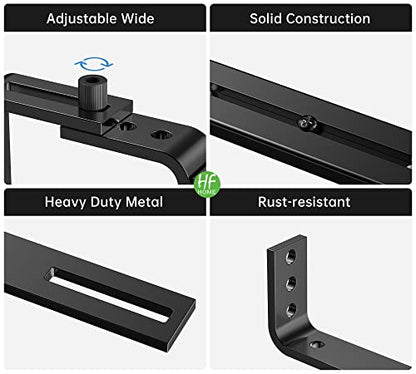 HFHOME 6PCS Adjustable Planter Box Brackets, Brackets for Window Boxes Planters Hanging Flower Box Holders, Wall Mount Holder for Windowsills, Garden, Fences, and Balcony - Black (Patent Registered) - size: Set of 6 - Black