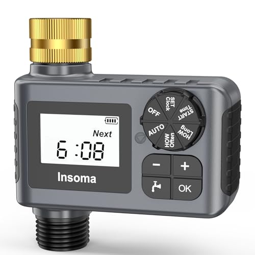 Water Timer for Outdoor Garden Hose, Hose Timer with Rain Delay/Manual Mode, Automatic Drip Irrigation Controller System for Lawn Yard Garden Watering - color: Black, size: 1 Outlet