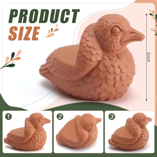 LemonRoad 12 Set Bird Pot Feet for Outdoor Planters, Terra Cotta Cement - size: Bird