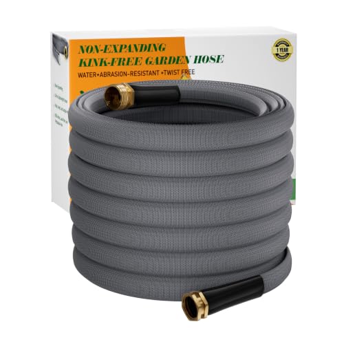 Garden Hose 100 FT, Non-Expanding Water Hose, Flexible, Burst Resistant, Kink Free & Lightweight, High-Pressure Garden Hose All-Weather Outdoor Hose for Lawn, Garden & Washing - size: 100ft