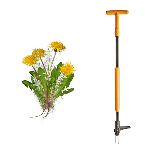 Stand Up Weed Puller Tool with Long Handle - 39” Ergonomic Weeder Puller - Heavy Duty Weed Remover for Weeding Without Bending or Kneeling - Garden Tools for Gardening by Garret Wade